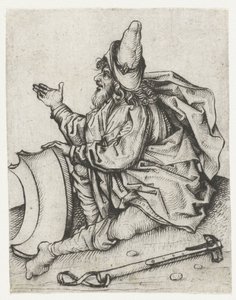 Roma Man with Beard and Blank Coat of Arms by Meester van het Amsterdamse Kabinet