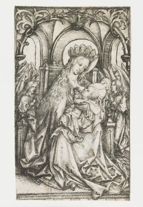 Throning Madonna Adored by Angels by Meester van het Amsterdamse Kabinet