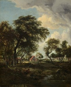 A Farm in the Sunlight by Meindert Hobbema