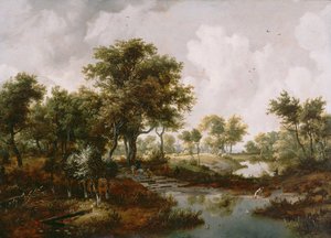 A Wooded Landscape by Meindert Hobbema