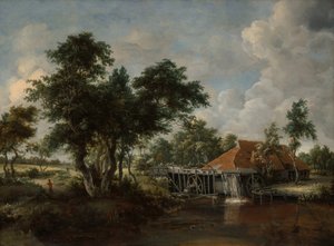 The Watermill with the Great Red Roof, 1662-1665 by Meindert Hobbema