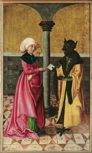 The Devil Delivering the False Message (Legend of Saints Cosmas and Damian) by Meister der Legendenszenen