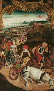 Flight of Saints Cantius, Cantianus, and Cantianilla (Inside); Christ on the Mount of Olives (Outside) by Meister des Krainburger Altars