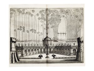 Fireworks on the occasion of the wedding of Leopold I, Holy Roman Emperor, and Margaret Theresa of Spain in Vienna, December 1666 by Melchior Küsel