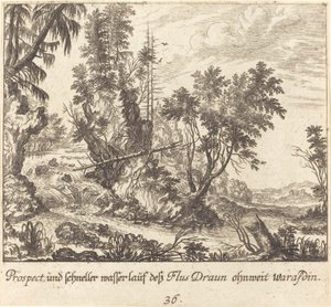 Draun River by Melchior Küsel after Johann Wilhelm Baur