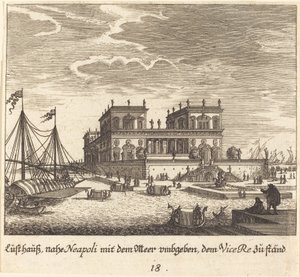 Palace, Vice Re, Naples by Melchior Küsel after Johann Wilhelm Baur