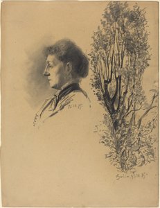A Woman in Profile and a Pollard Tree in Bloom by Melchior Lechter