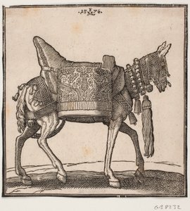 A Magnificently Equipped Mule, Profile to the Right