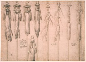 Nine Oxtails Mounted as Standards by Melchior Lorck