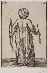 Standing Archer, Seen from Behind; in Left Hand a Bow, in Right Hand an Arrow