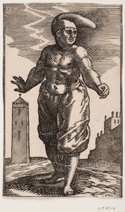 Standing Man with Naked Upper Body by Melchior Lorck
