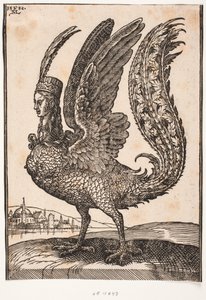 Unidentified mythical animal, harpy or siren