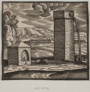 Well, Water Trough, and Water Tower by Melchior Lorck