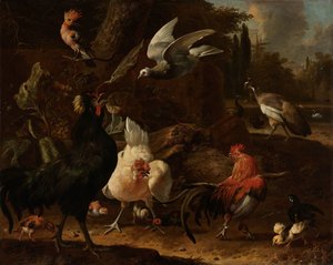 Birds in a Park by Melchior d