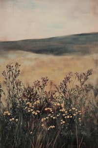 Golden Field With Wildflowers by Melloi Art Prints