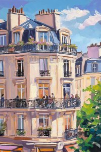 Parisian Corner Cafe by Melloi Art Prints