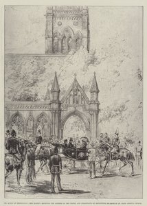 The Queen at Kensington, Her Majesty Receiving the Address of the Vestry and Inhabitants of Kensington in Front of St Mary Abbotts Church