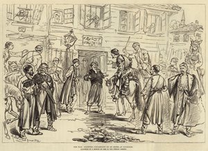 The War, billeting Circassians on a Hotel at Nicopolis by Melton Prior