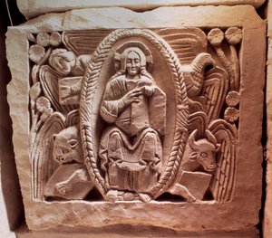 Merovingian Art: The Tetramorphous Christ, Lower Relief of the Tomb of Agilbert