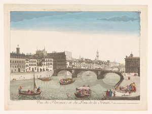 View of the Ponte Santa Trinita over the Arno River in Florence by Mesard