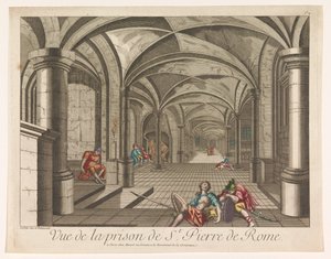 View of the interior of the Mamertine Prison in Rome by Mesard