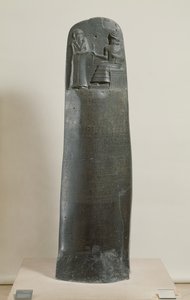 Code of Hammurabi: the God Shamash Dictating His Laws to Hammurabi, King of Babylon, found at Susa, Iran