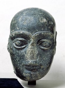 Head of a man, known as Gudea with a shaved head, from Telloh (Ancient Girsu) Neo-Sumerian, c.2120 BC by Mesopotamian