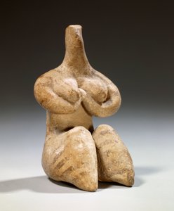 Mesopotamia: Statuette of Fertility in Terracotta (Halaf Style) by Mesopotamian Mesopotamian