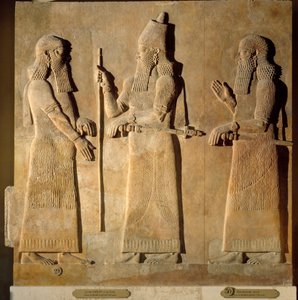 Oriental Antiquities: Detail of an Alabaster Relief Representing Sargon II Giving Orders by Mesopotamian Mesopotamian