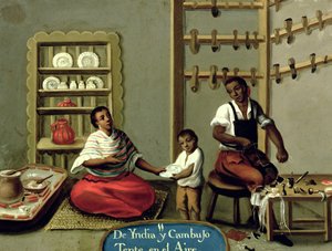 A Black Man and his American Indian Wife, from a Series on Mixed Marriages in Mexico by Mexican School