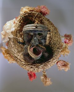Costume mask for the celebration of the Mexican annual festival of Guelaguetza