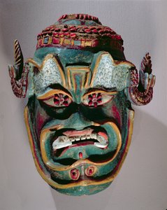 Ritual mask of Santiago used in the Mexican dance of the Moors and the Christians