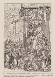 God revealing to the angels the future incarnation of the Word by Michael (after) Wolgemut or Wolgemuth