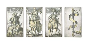 Detail (of an Extremely Rare Set of 52 Playing Cards Engraved in the Four Italian Suits, Augsburg) by Michael Froemmer
