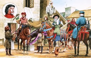 Canterbury Tales: Pilgrims Setting Off from the Tabard Inn