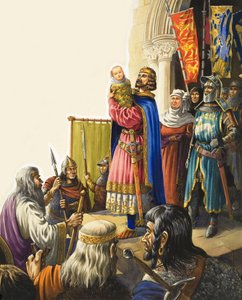 King Edward I Presents His Baby Son