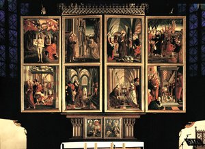 St. Wolfgang Altar, Closed Inner Shutter Pairs, 8 Scenes by Michael Pacher