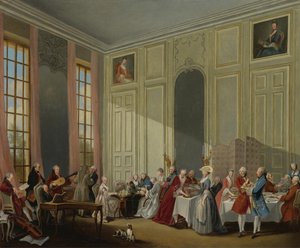 Mozart Giving a Concert in the Salon des Quatre-Glaces at the Palais du Temple in the Court of the Prince
