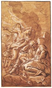 An Angel Awakens Elias in the Desert by Michel Corneille