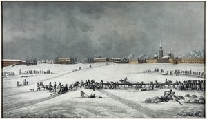 View of the Peter and Paul Fortress by Michel Francois Damam Demartrait