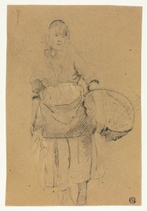 Fisher Girl with Basket by Michel Francois Dandre Bardon
