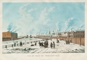 The Semyonovsky Bridge in Saint Petersburg, 1813 by Michel Francois Damam Demartrait