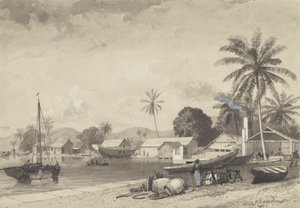 Corbeaux Town, Port of Spain by Michel Jean Cazabon