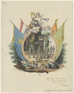Medallion with Volunteer Hunters of Leiden University, 1830 by Michel Mourot