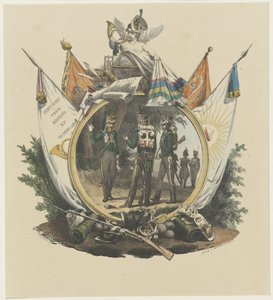 Medallion with Volunteer Hunters of the Utrecht University, 1830 by Michel Mourot