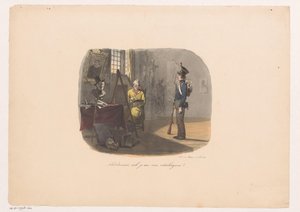 Soldier Posing for Painter in His Studio by Michel Mourot