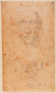 Head Study and Sketch of Diomedes with Palladius by Michelangelo (after) Buonarroti