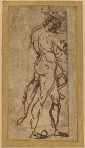 Two Nudes Fighting by Michelangelo