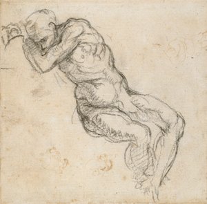 A nude Man sleeping by Michelangelo Buonarroti