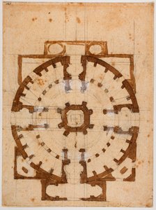 Floor Plan for San Giovanni dei Fiorentini by Michelangelo Buonarroti